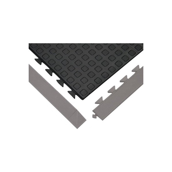Tennesee Mat Co Wearwell Rejuvenator Squared Interlocking Tile 5/8" Thick 1' x 3' Black 502.58X1X3BK - main